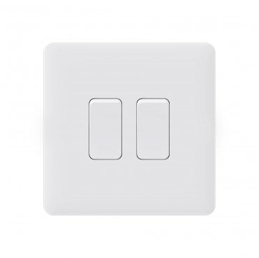 SL004MW Screwless 2G 2W Switch in Matt White