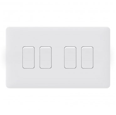 SL006MW Screwless 4G 2W Switch in Matt White