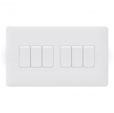 SL007MW Screwless 6G 2W Switch in Matt White