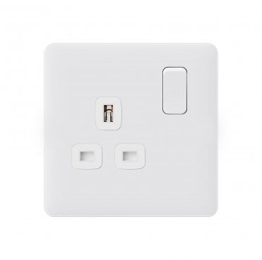 SL011MW Screwless Single Switched Socket in Matt White