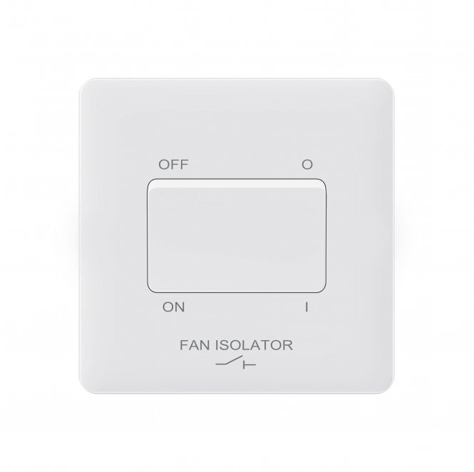Dekken Switches and Sockets SL017MW Screwless 3 Pole Fan Isolator Switch in Matt White