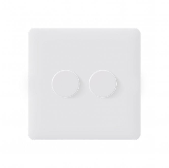 Dekken Switches and Sockets SL036MW Screwless 2G 2W 250W Intelligent Dimmer in Matt White