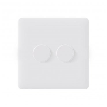 SL036MW Screwless 2G 2W 250W Intelligent Dimmer in Matt White