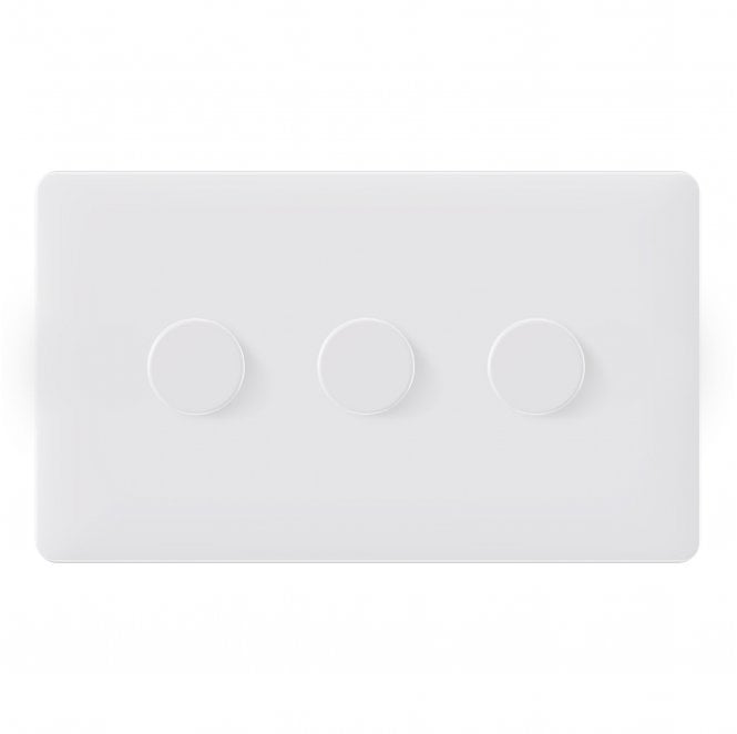 Dekken Switches and Sockets SL037MW Screwless 3G 2W 250W Intelligent Dimmer in Matt White