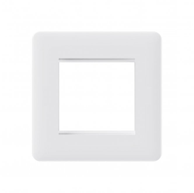 Dekken Switches and Sockets SL402MW Screwless 2 Module Plate in Matt White