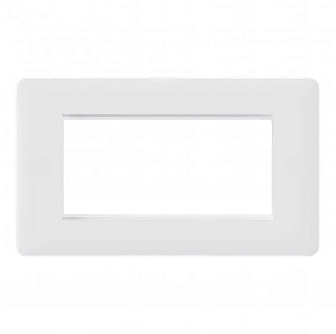 Dekken Switches and Sockets SL403MW Screwless 4 Module Plate in Matt White