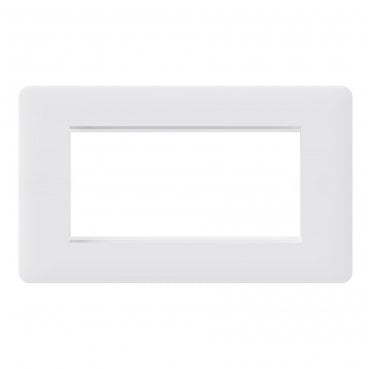 SL403MW Screwless 4 Module Plate in Matt White