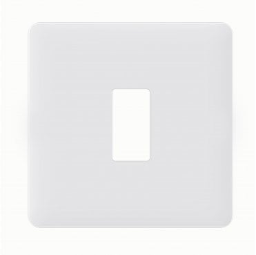 SL404MW Screwless 1G Grid Faceplate in Matt White