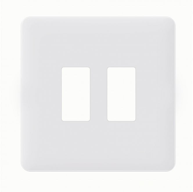 Dekken Switches and Sockets SL405MW Screwless 2G Grid Faceplate in Matt White
