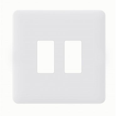 SL405MW Screwless 2G Grid Faceplate in Matt White