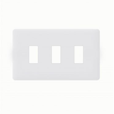 SL406MW Screwless 3G Grid Faceplate in Matt White
