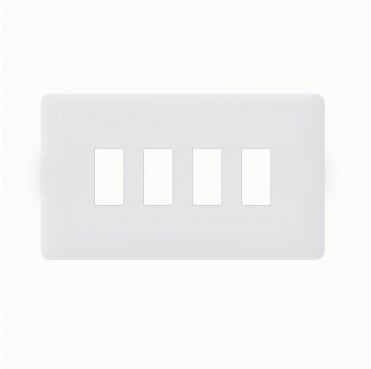 SL407MW Screwless 4G Grid Faceplate in Matt White