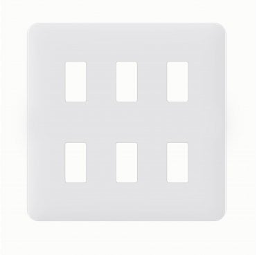 SL408MW Screwless 6G Grid Faceplate in Matt White