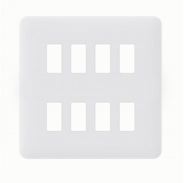SL409MW Screwless 8G Grid Faceplate in Matt White