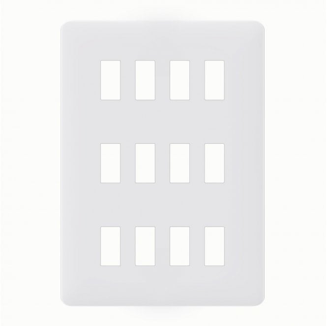 Dekken Switches and Sockets SL411MW Screwless 12G Grid Faceplate in Matt White