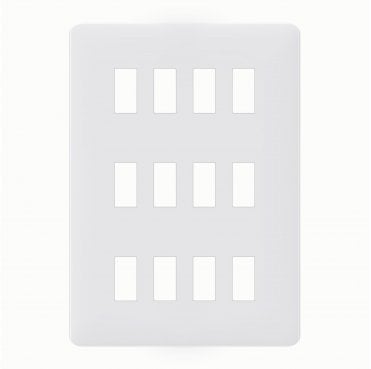 SL411MW Screwless 12G Grid Faceplate in Matt White