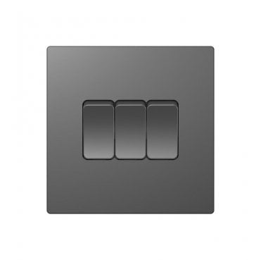 DE005SGS Screwless 3G 2W Switch in Shadow Grey