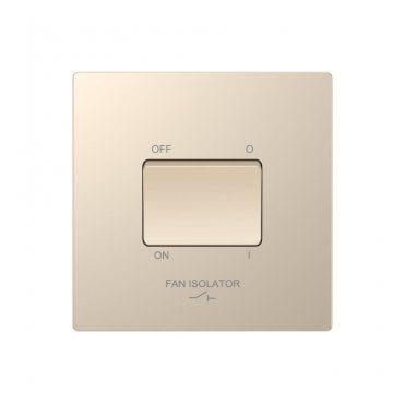 DE017CGS Screwless 3 Pole Fan Isolator Switch in Champagne Gold