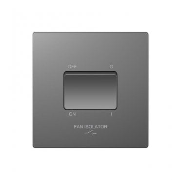 DE017SGS Screwless 3 Pole Fan Isolator Switch in Shadow Grey
