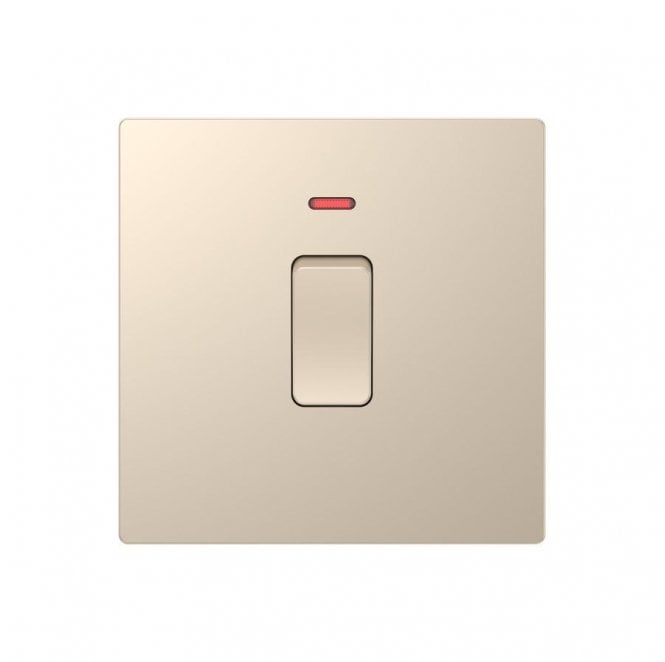 Dekken Switches and Sockets DE019CGS Screwless 20A 1G DP Switch with Neon in Champagne Gold