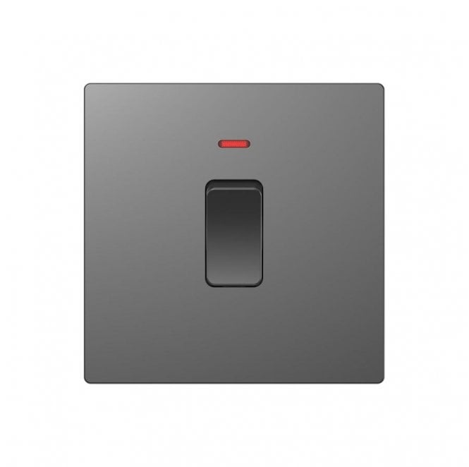 Dekken Switches and Sockets DE019SGS Screwless 20A 1G DP Switch with Neon in Shadow Grey