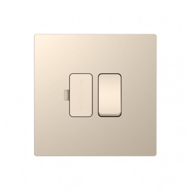 Dekken Switches and Sockets DE022CGS Screwless 13A Switched Fused Spur in Champagne Gold