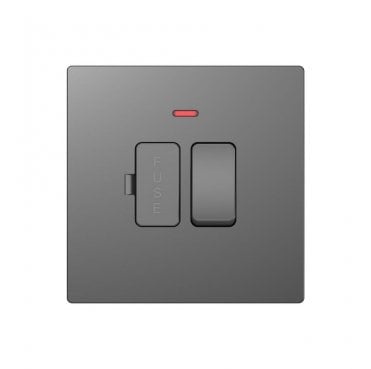 DE023SGS Screwless 13A Switched Fused Spur with Neon in Shadow Grey