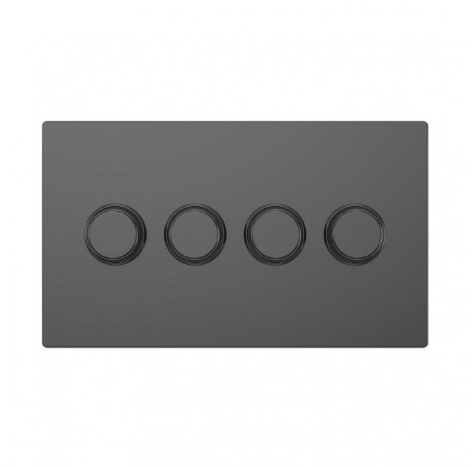 Dekken Switches and Sockets DE038SGS Screwless 4G 2W 250W Intelligent Dimmer in Shadow Grey