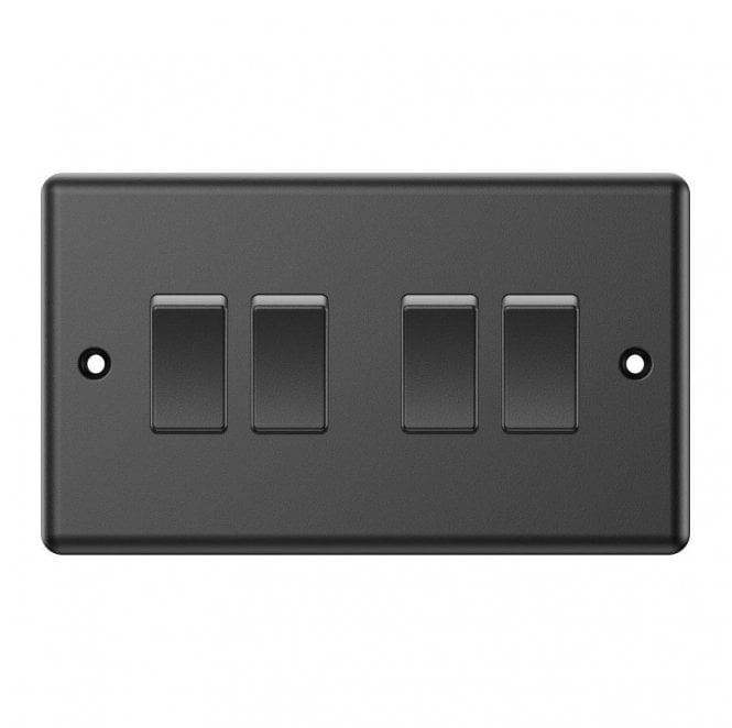 Dekken Switches and Sockets DY006MB Decorative 4G 2W Switch in Matt Black