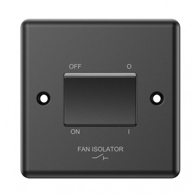 Dekken Switches and Sockets DY017MB Decorative 3 Pole Fan Isolator Switch in Matt Black