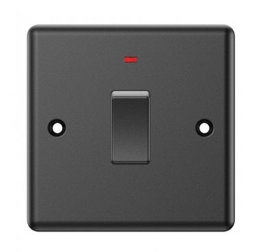 DY019MB Decorative 20A 1G DP Switch with Neon in Matt Black