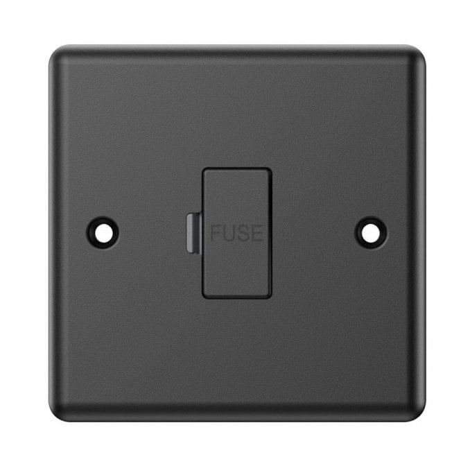Dekken Switches and Sockets DY021MB Decorative 13A Fused Spur in Matt Black