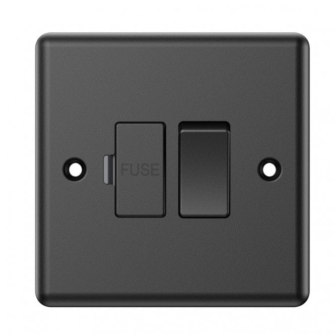 Dekken Switches and Sockets DY022MB Decorative 13A Switched Fused Spur in Matt Black