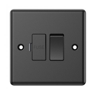 DY022MB Decorative 13A Switched Fused Spur in Matt Black