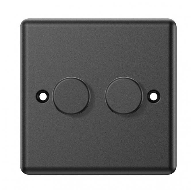 Dekken Switches and Sockets DY036MB Decorative 2G 2W 250W Intelligent Dimmer in Matt Black