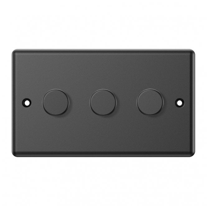 Dekken Switches and Sockets DY037MB Decorative 3G 2W 250W Intelligent Dimmer in Matt Black