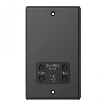 DY044MB Decorative Dual Voltage Shaver Socket in Matt Black