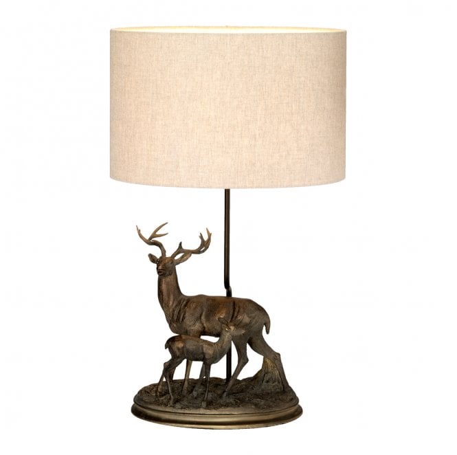 Designer's Lightbox DL-AMELIA-TL Amelia 1 Light Table Lamp in a Bronze Patina Finish with an Oval Shade