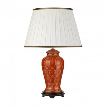 DL-DATAI-TL Datai 1 Light Table Lamp in a Terracotta and Gold Finish