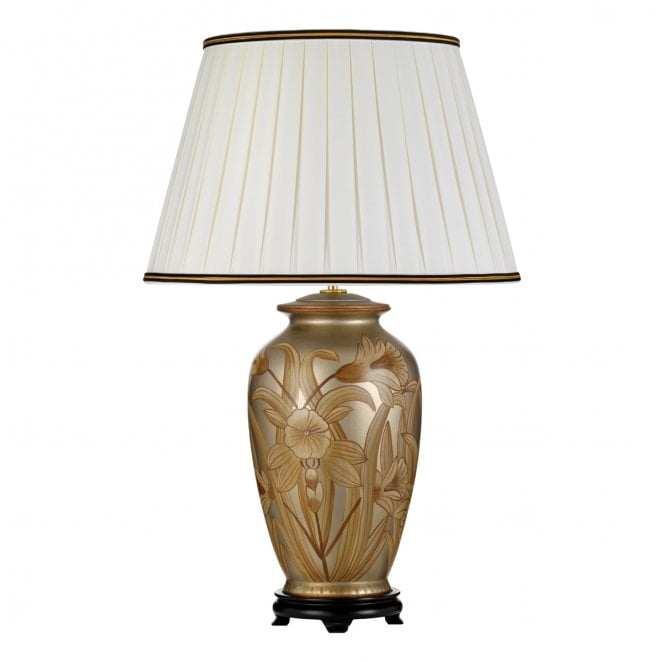 Designer's Lightbox DL-DIAN-TL Dian 1 Light Table Lamp in a Silver and Gold Finish with a Tall Empire Shade
