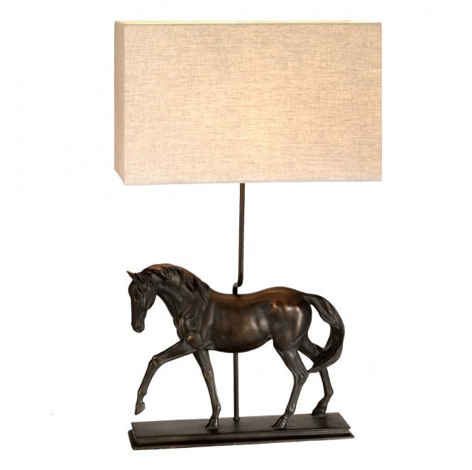 Designer's Lightbox DL-DORADO-TL Dorado 1 Light Table Lamp in a Bronze Patina Finish with a Rectangle Shade
