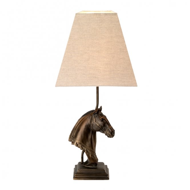 Designer's Lightbox DL-ECLIPSE-TL Eclipse 1 Light Table Lamp in a Bronze Patina Finish with a Tapered Square Shade