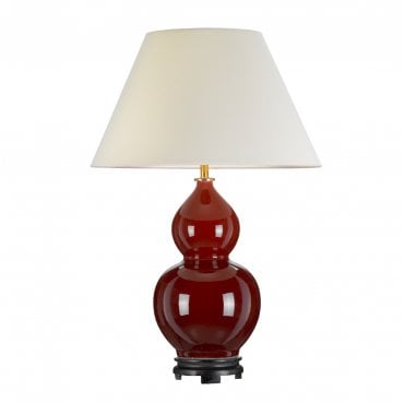 DL-HARBIN-TL-OXB Harbin Gourd 1 Light Table Lamp in a Oxblood Finish with a Tall Empire Shade