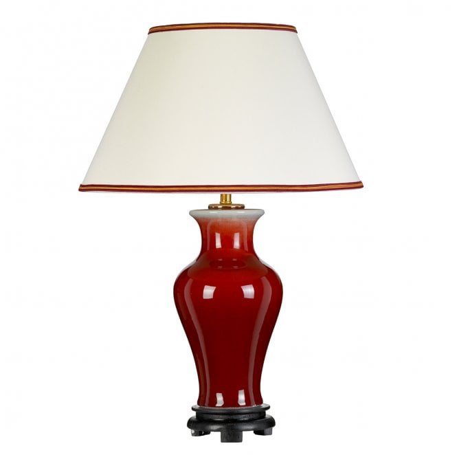 Designer's Lightbox DL-MAJIN-TL-OXB Majin 1 Light Table Lamp in an Oxblood Finish with a Tall Empire Shade