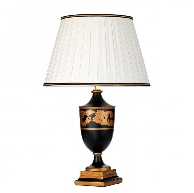 Designer's Lightbox DL-NARBONNE-TL Narbonne 1 Light Table Lamp in a Black and Gold Finish with a Tall Empire Shade