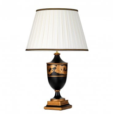 DL-NARBONNE-TL Narbonne 1 Light Table Lamp in a Black and Gold Finish with a Tall Empire Shade