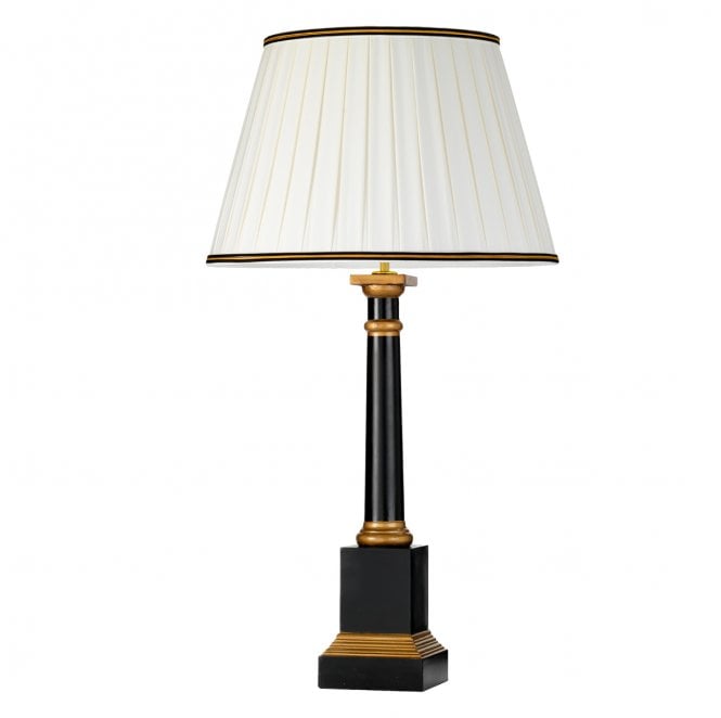 Designer's Lightbox DL-PERONNE-TL Peronne 1 Light Table Lamp in a Black and Gold Finish with a Tall Empire Shade