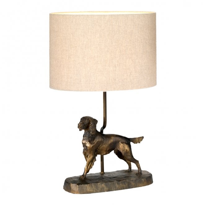 Designer's Lightbox DL-RUFUS-TL Rufus 1 Light Table Lamp in a Bronze Patina with an Oval Shade