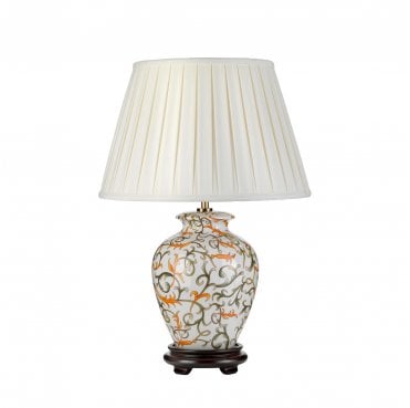 DL-SOLING-TL Soling 1 Light Table Lamp in a Cream with Orange and Green Finish