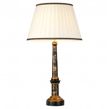 DL-STRASBOURG-TL Strasbourg 1 Light Table Lamp in a Black and Gold Finish with a Tall Empire Shade